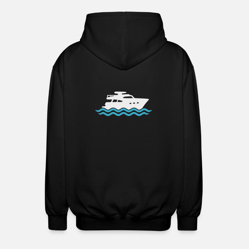 Yacht Silhouette Motorboot - Unisex Kapuzenjacke - Schwarz