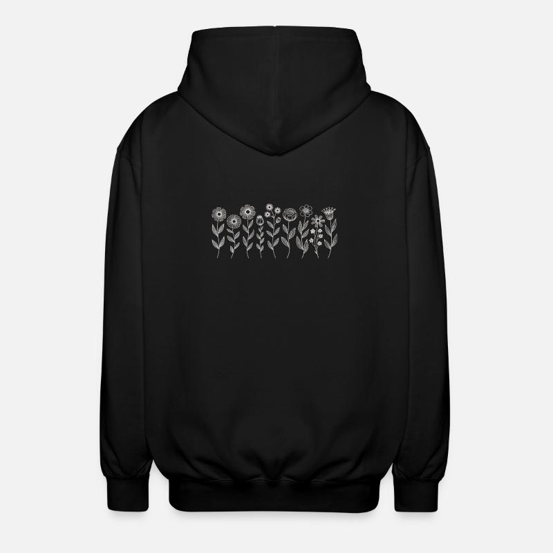 Fleuriste de motifs floraux - Veste à capuche unisexe - noir