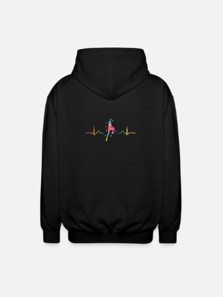 Boulderer heartbeat Bouldering Bouldering - Unisex Hooded Jacket - black