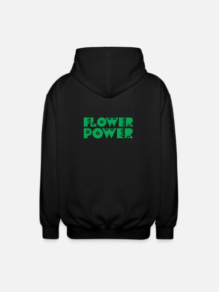 FLOWER POWER - Unisex Hooded Jacket - black