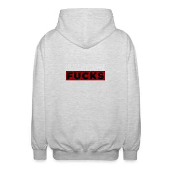 Bold Expressive Protest Design - Unisex Hooded Jacket - light heather grey - Back - AI Model Male 185 light (185cm)