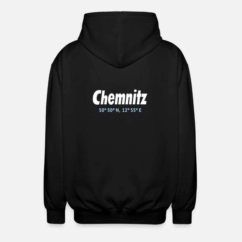 Coordonnées de Chemnitz - Veste à capuche unisexe - noir