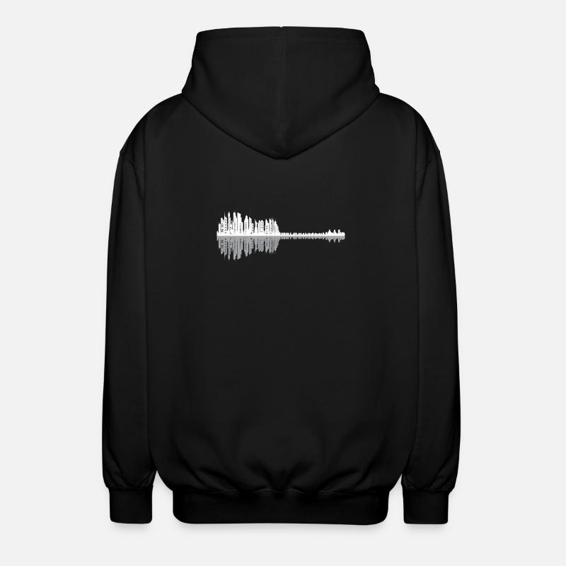Urban Guitar Skyline - Unisex Kapuzenjacke - Schwarz