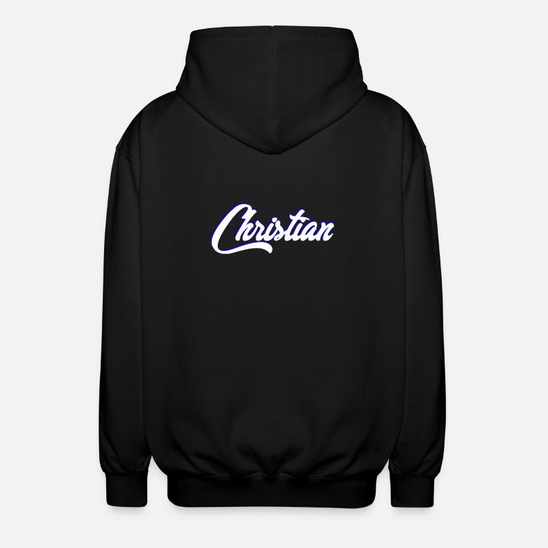 Personalized Christian Name Lettering - Unisex Hooded Jacket - black