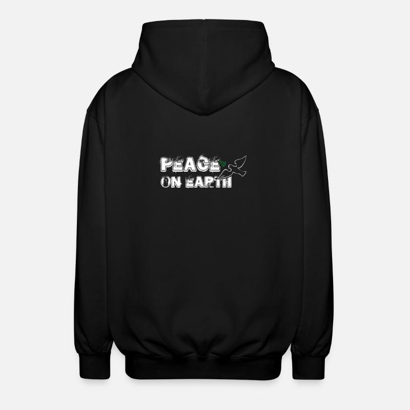 Peace on Earth | with Bird - Unisex Kapuzenjacke - Schwarz
