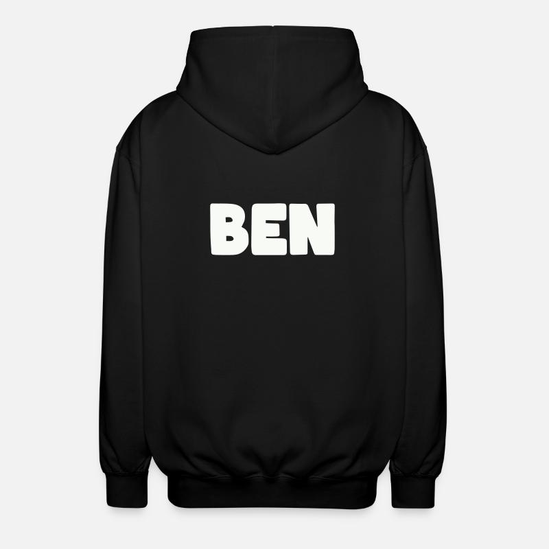 Ben Name - Unisex Kapuzenjacke - Schwarz