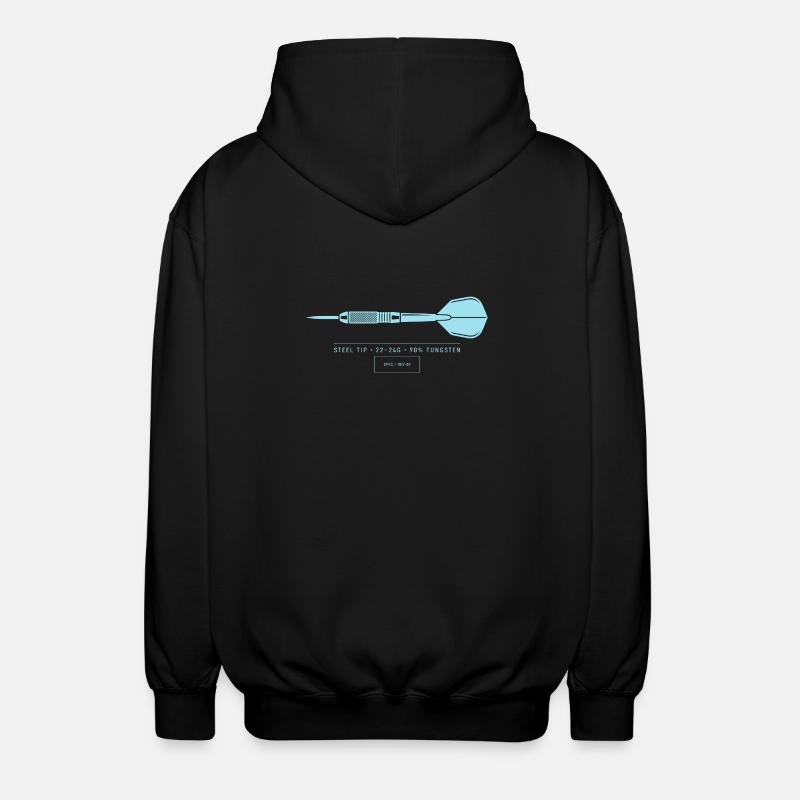 Dart Illustration Technical Blueprint Dart - Unisex Hooded Jacket - black