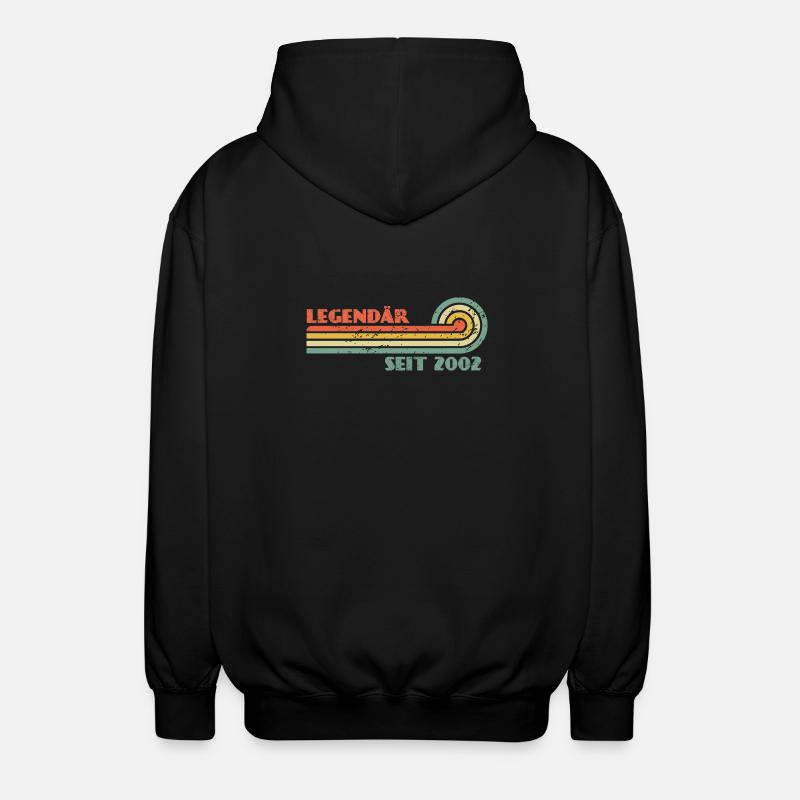 Legendär seit 2002 Retro Regenbogen - Unisex Kapuzenjacke - Schwarz