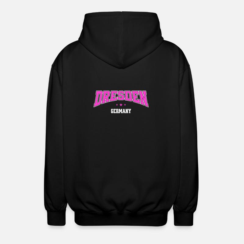 Dresden Germany Pink College Design - Unisex Kapuzenjacke - Schwarz