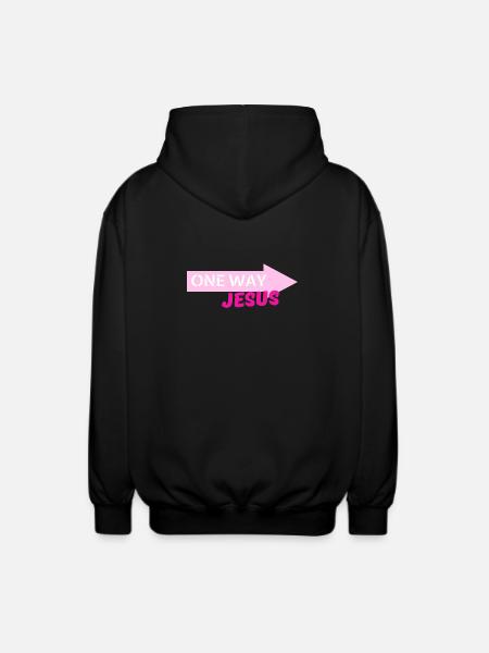 One Way Jesus Arrow - Unisex Hooded Jacket - black
