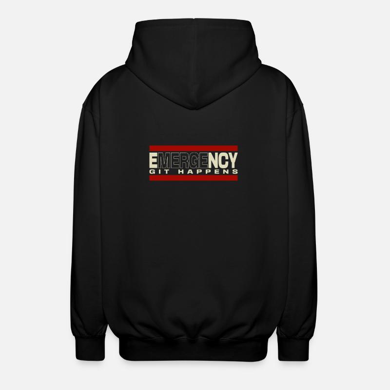 Nerd geek emergency git happens - Unisex Hooded Jacket - black