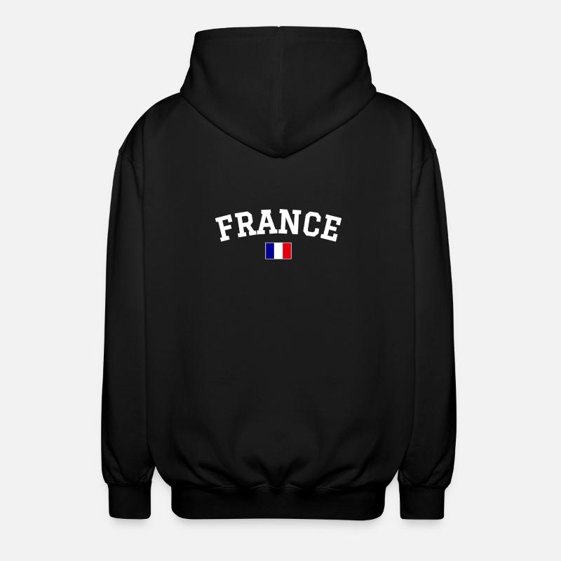 Drapeau français Dessin blanc - Veste à capuche unisexe - noir