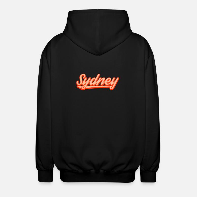 Sydney Retro Script Logo - Unisex Hooded Jacket - black