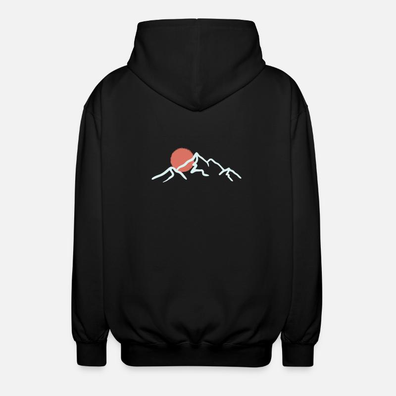 Sunlit Peak Minimal Mountain - Unisex Hooded Jacket - black