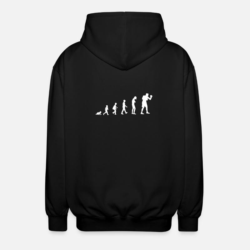 Evolution vom Baby zum Boxer - Unisex Kapuzenjacke - Schwarz
