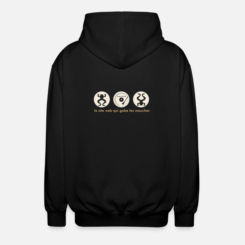 Frog DJ Circle Abzeichen - Unisex Kapuzenjacke - Schwarz