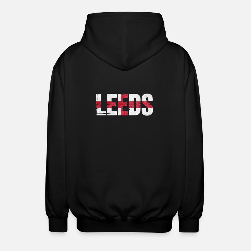 Leeds England - Unisex Hooded Jacket - black