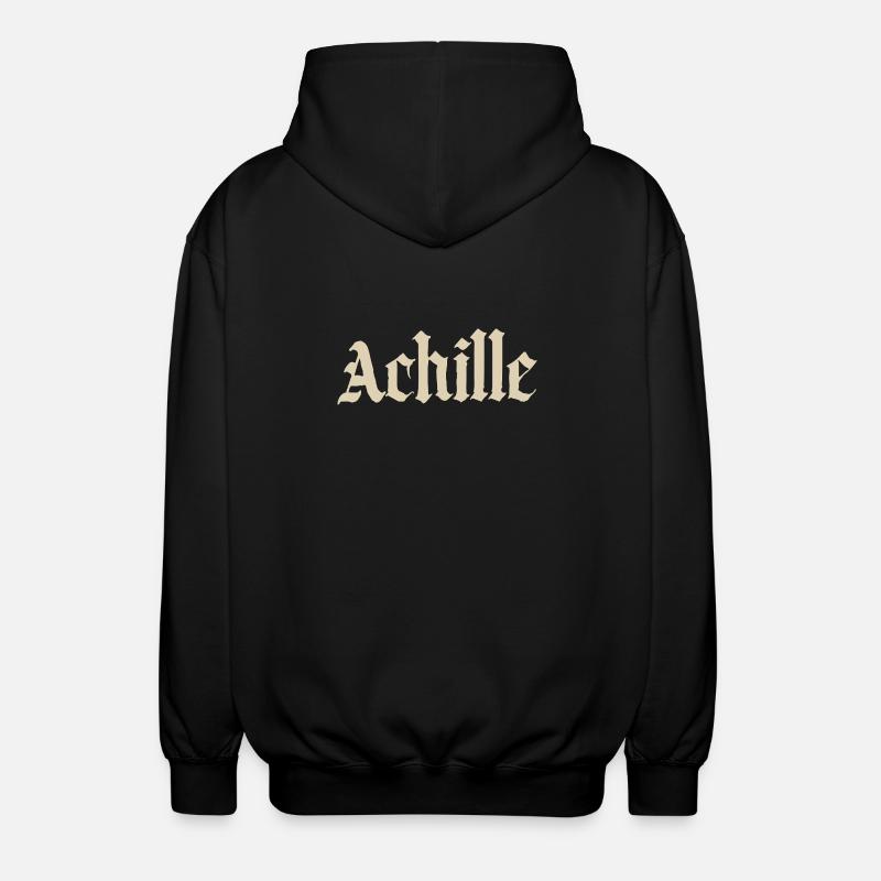 Achille Gothic script - Unisex Hooded Jacket - black