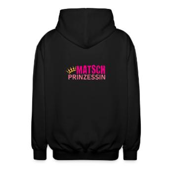 Muddy run shirt Matsch Prinzessin Laufshirt Team - Unisex Kapuzenjacke - Schwarz - Hinten - AI Model Male 185 light (185cm)