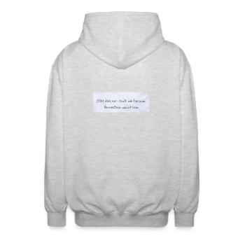 Bewusstsein Wächst Leise Zitat - Unisex Kapuzenjacke - Hellgrau meliert - Hinten - AI Model Male 185 light (185cm)