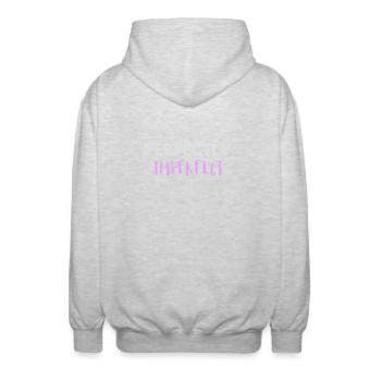 Perfectly Imperfect Schriftzug - Unisex Kapuzenjacke - Hellgrau meliert - Hinten - AI Model Male 185 light (185cm)