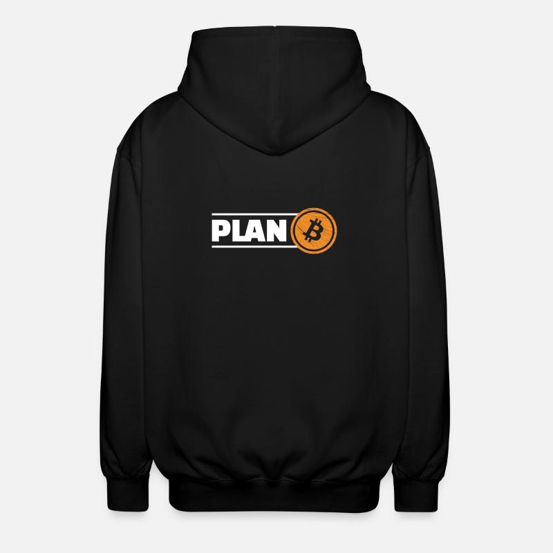 Bitcoin Plan B - Unisex Hooded Jacket - black