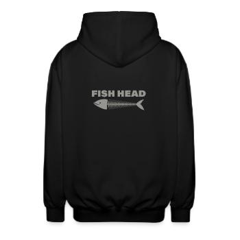 FISH HEAD - Unisex Kapuzenjacke - Schwarz - Hinten - AI Model Male 185 light (185cm)