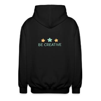 Werden Sie kreativ: Pastel Stars - Unisex Kapuzenjacke - Schwarz - Hinten - AI Model Male 185 light (185cm)