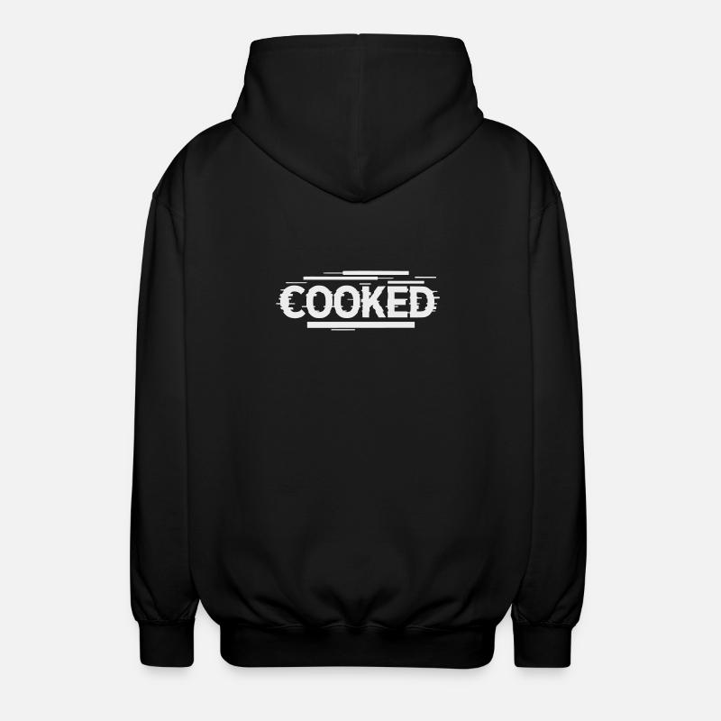 Cooked - Self-Ironic Font - Unisex Hooded Jacket - black