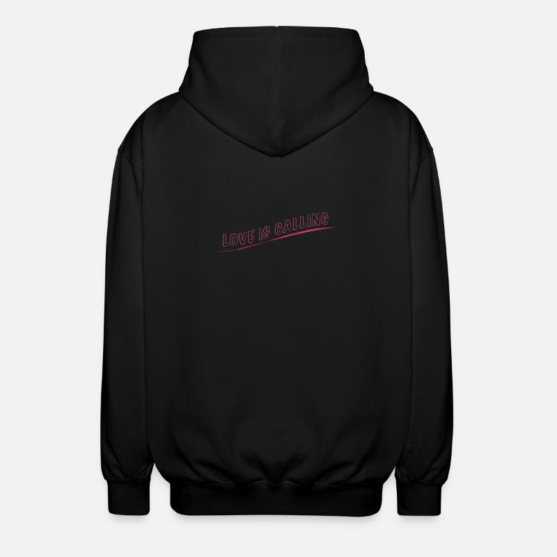 Love is Calling - Unisex Hooded Jacket - black