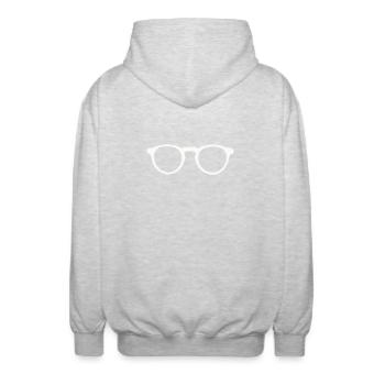 Brille - Unisex Kapuzenjacke - Hellgrau meliert - Hinten - AI Model Male 185 light (185cm)