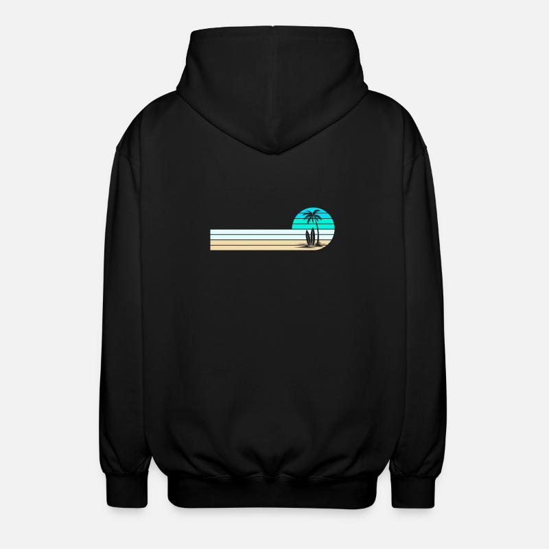 Skyline des Strandes - Unisex Kapuzenjacke - Schwarz