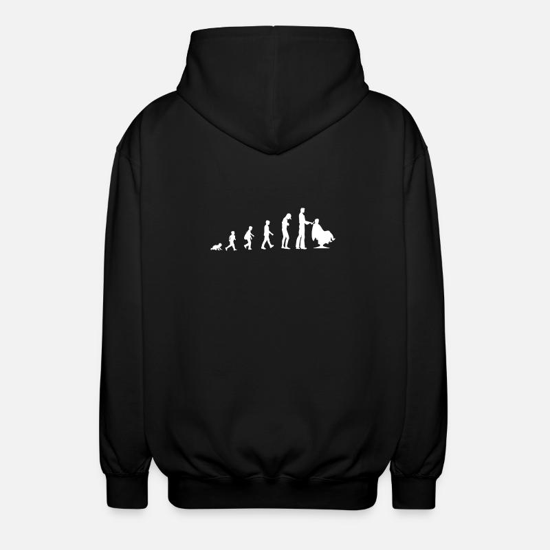 Evolution vom Baby zum Friseur - Unisex Kapuzenjacke - Schwarz