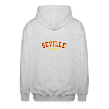 Sevilla gegründet 1966 - Unisex Kapuzenjacke - Hellgrau meliert - Hinten - AI Model Male 185 light (185cm)