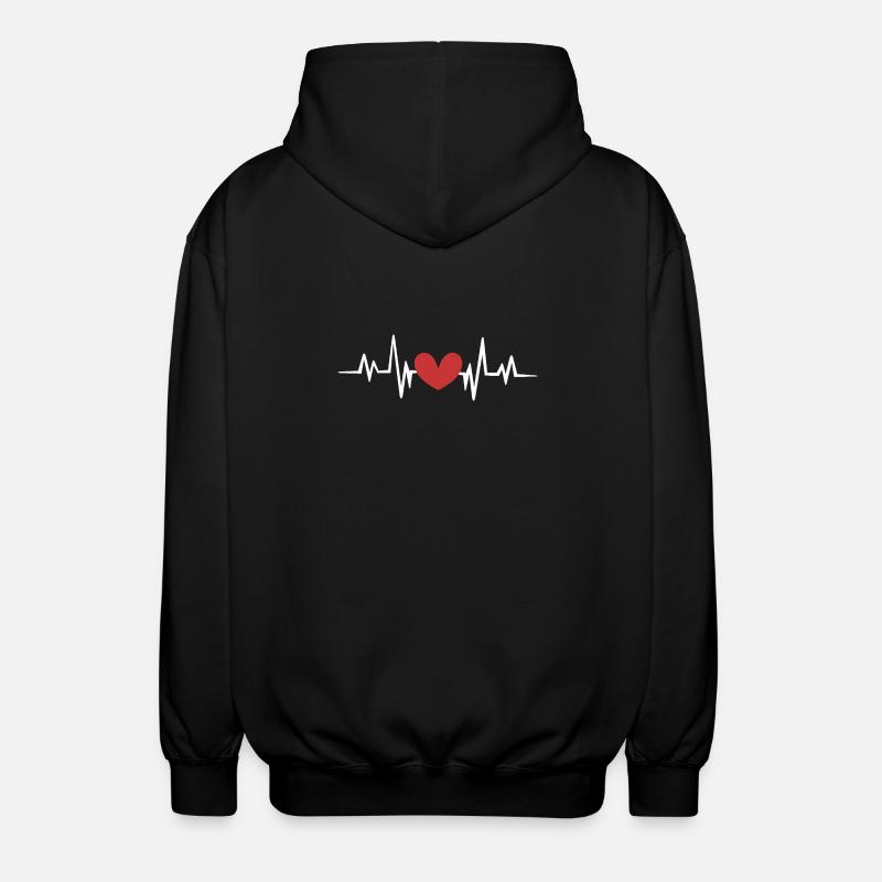 Herz herzschlag - Unisex Kapuzenjacke - Schwarz