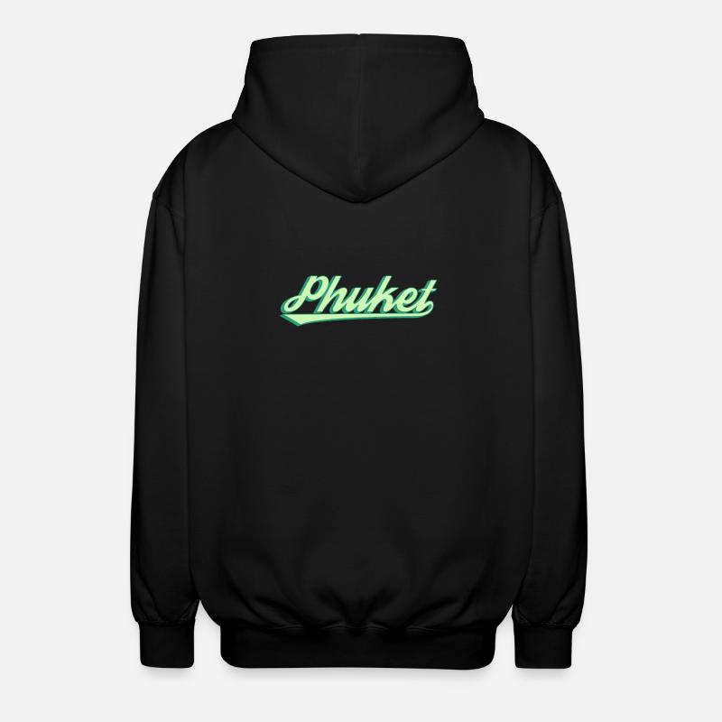 Phuket Retro Küstenscript - Unisex Kapuzenjacke - Schwarz