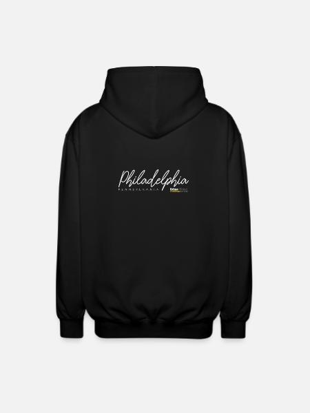 Elegant Philadelphia Skyline Silhouette - Unisex Hooded Jacket - black