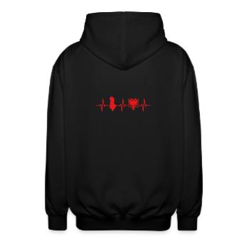 Albanien Herzschlag Albanischer Adler - Unisex Kapuzenjacke - Schwarz - Hinten - AI Model Male 185 light (185cm)