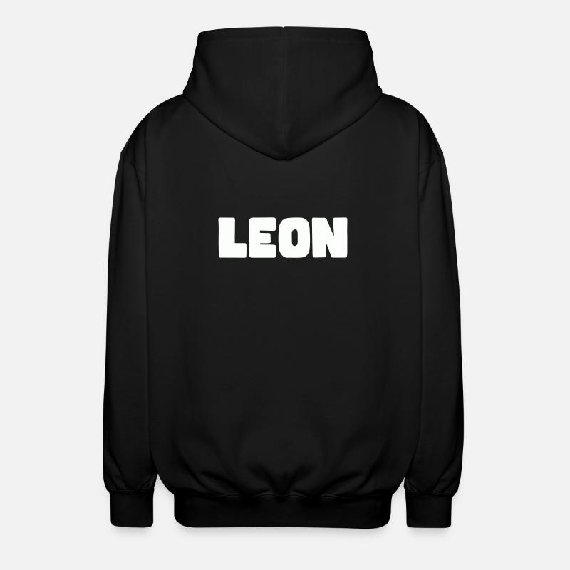 Leon Name - Unisex Hooded Jacket - black