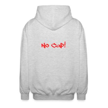 No Cap - Unisex Kapuzenjacke - Hellgrau meliert - Hinten - AI Model Male 185 light (185cm)