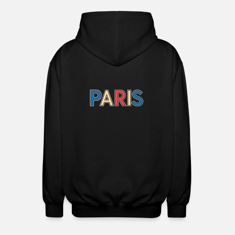 Pariser Farbblocktypografie - Unisex Kapuzenjacke - Schwarz