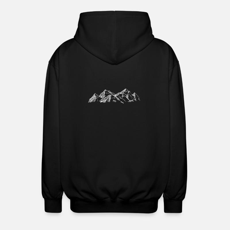 Schets berg - Unisex Kapuzenjacke - Schwarz