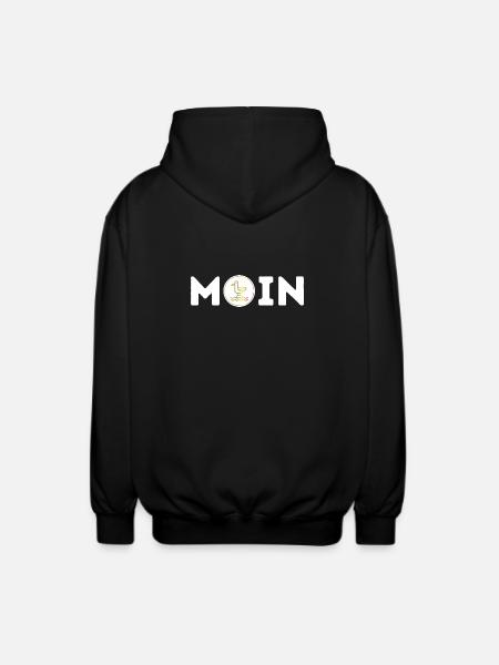 Moin mit Möwe S/W - Unisex Kapuzenjacke - Schwarz