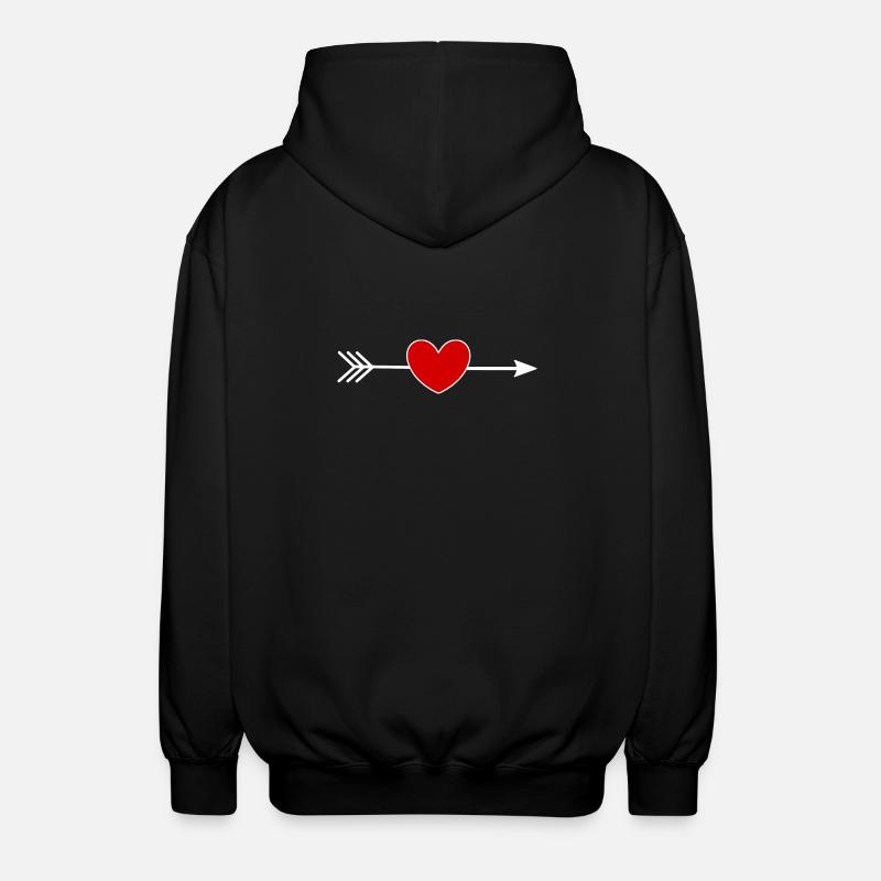 Saint-Valentin cœur rouge, st.valentin - Veste à capuche unisexe - noir