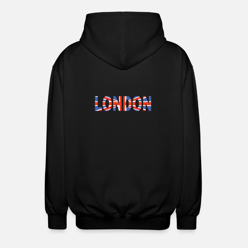 Londres couché avec drapeau - Veste à capuche unisexe - noir