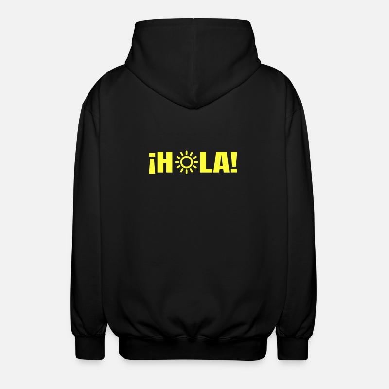 Hola Sun Glyphs Bold Tee - Unisex Hooded Jacket - black