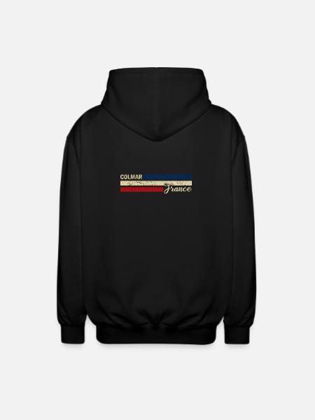 France - Colmar - France - Drapeau - Rayures - Veste à capuche unisexe - noir