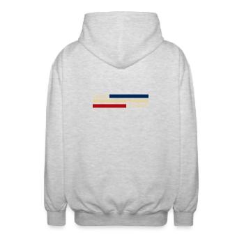 France - Cannes - Frankreich - Flagge - Streifen - Unisex Kapuzenjacke - Hellgrau meliert - Hinten - AI Model Male 185 light (185cm)