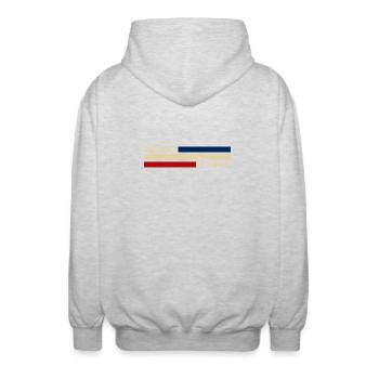 France - Grenoble - Frankreich - Flagge - Streifen - Unisex Kapuzenjacke - Hellgrau meliert - Hinten - AI Model Male 185 light (185cm)