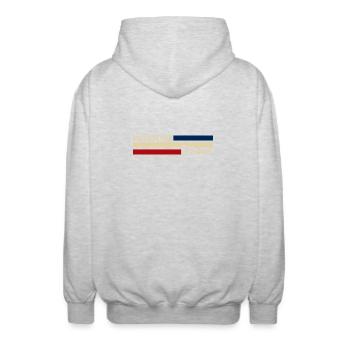 France - Montpellier - Frankreich - Flagge - Unisex Kapuzenjacke - Hellgrau meliert - Hinten - AI Model Male 185 light (185cm)